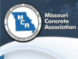 The logo of Missouri concrete association in blue and white