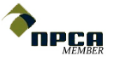 The logo of npca member in black and green with white background